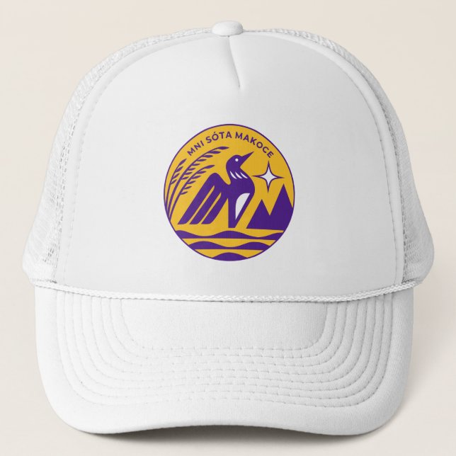 Minnesota State Seal in Vikings Colours Trucker Hat (Front)