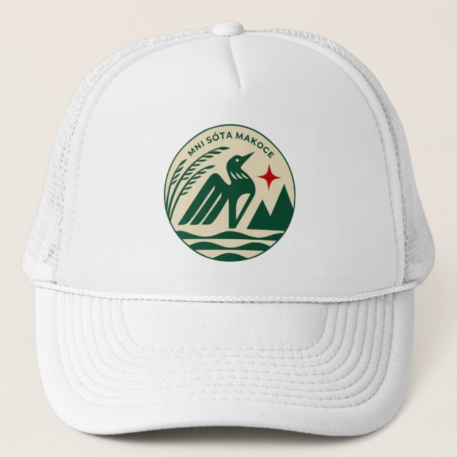Minnesota State Seal in Wild Colours Trucker Hat (Front)