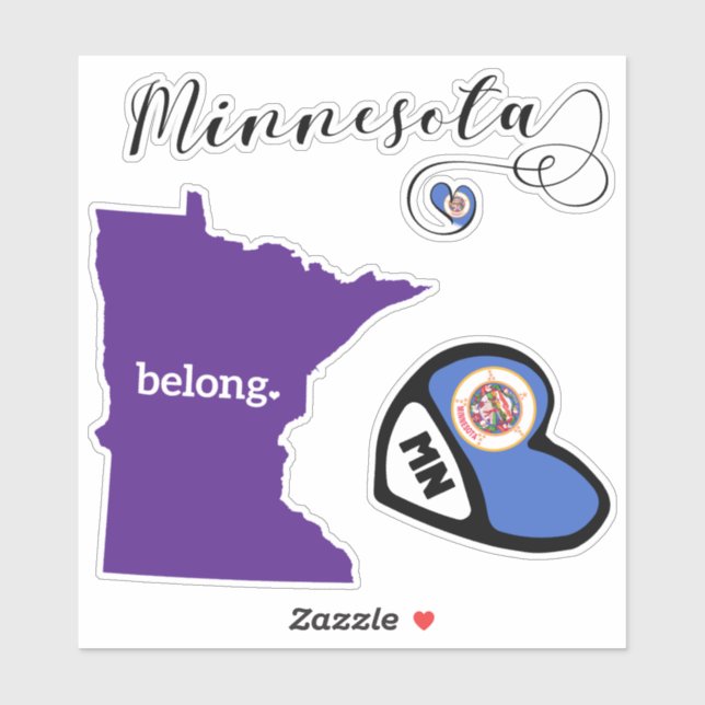 Minnesota State, Sheet of Die Cut Stickers (Sheet)