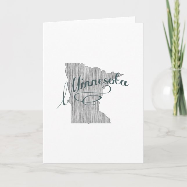 Minnesota State Typography Portrait Greeting Card (Front)
