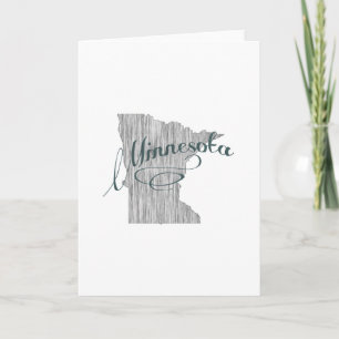 Minnesota State Typography Portrait Greeting Card