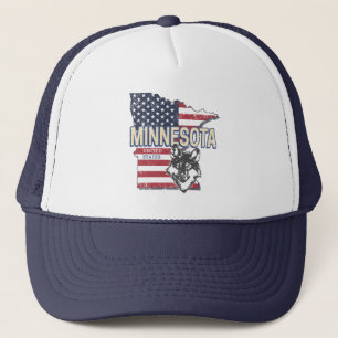 Minnesota State United States Map Vintage USA Trucker Hat
