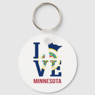 Minnesota State USA Love Key Ring