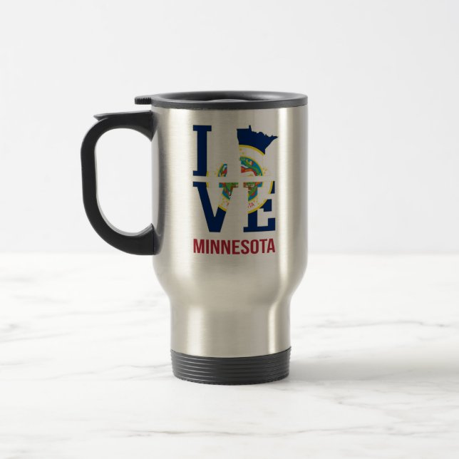 Minnesota State USA Love Travel Mug (Left)