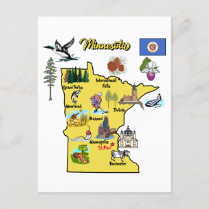 Minnesota state, USA, major cities Postcard