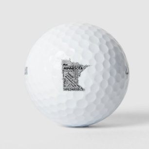 Minnesota State Word Cloud Golf Balls