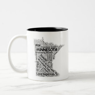 Minnesota State Word Cloud Two-Tone Coffee Mug
