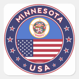 Minnesota sticker, phone case, bag, clock square sticker