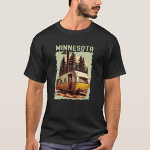 Minnesota Sunset Retro 70s Vintage Hiking Camping T-Shirt