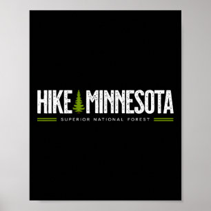 Minnesota Superior National Forest Hike Tree Retro Poster
