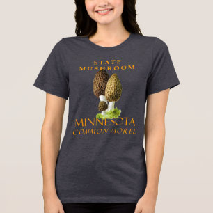 Minnesota Territory Mushroom The Common Morel Tri-Blend Shirt