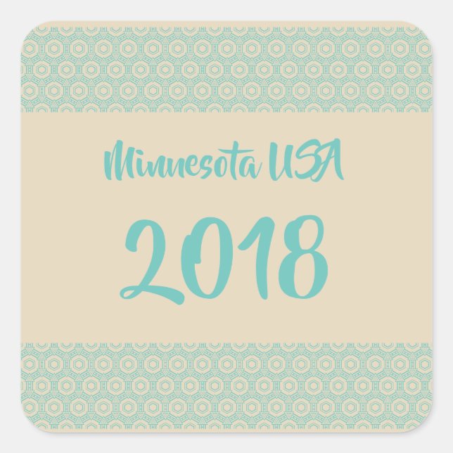 Minnesota USA 2018 square sticker (Front)