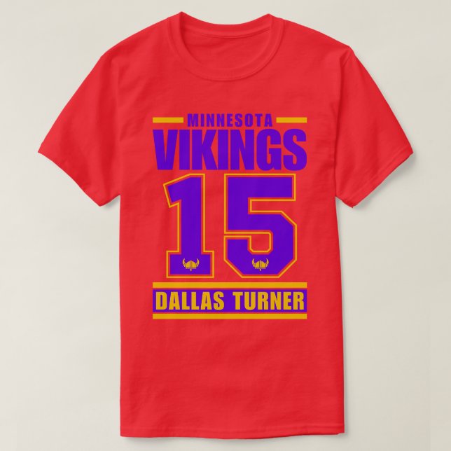 Minnesota Vikings Dallas Turner 15 American  Playe T-Shirt (Design Front)