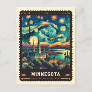Minnesota   Vincent Van Gogh Inspired Postcard
