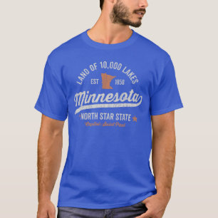 Minnesota Vintage Sports Design North Star State R T-Shirt