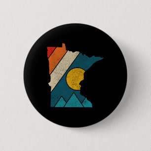 Minnesota Vintage State Map Mountains Hiking Pride 6 Cm Round Badge