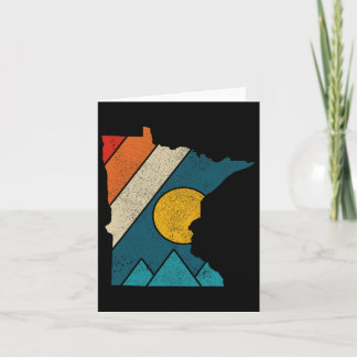 Minnesota Vintage State Map Mountains Hiking Pride Card