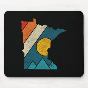 Minnesota Vintage State Map Mountains Hiking Pride Mouse Mat