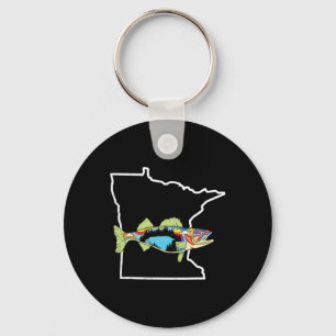 Minnesota Walleye Fishing Freshwater Fisherman Wal Key Ring