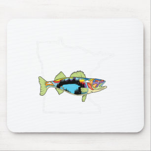 Minnesota Walleye Fishing Freshwater Fisherman Wal Mouse Mat