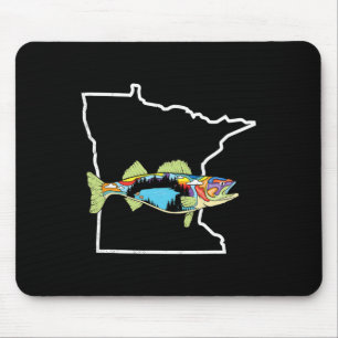 Minnesota Walleye Fishing Freshwater Fisherman Wal Mouse Mat