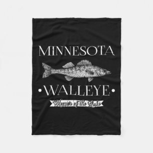 Minnesota Walleye Midwest Fishing Fisherman Angler Fleece Blanket