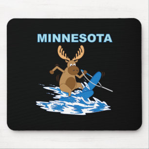 Minnesota Water Skiing Moose Moose Lake Vacation Mouse Mat