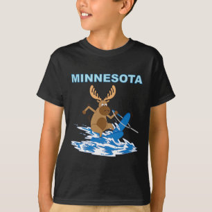 Minnesota Water Skiing Moose Moose Lake Vacation T-Shirt