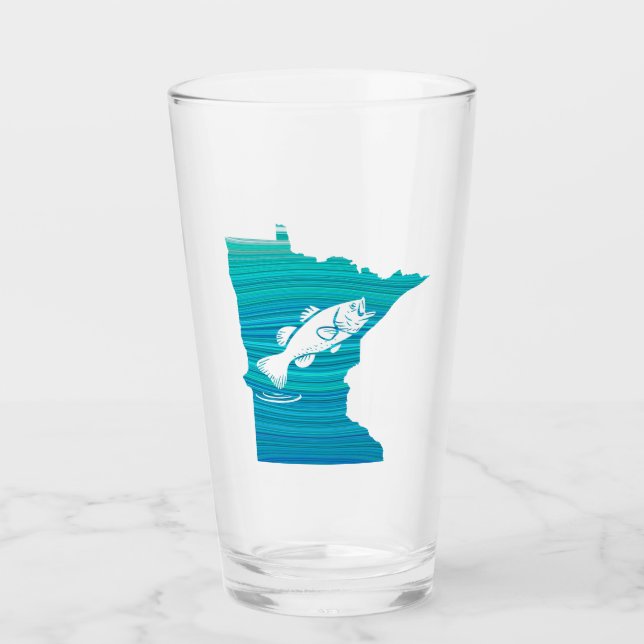 Minnesota Wave Fishing Glass (Front)