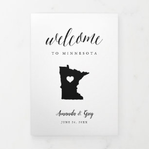 Minnesota Wedding Welcome Letter & Itinerary Tri-Fold Programme