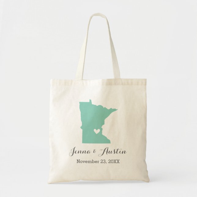 Minnesota Wedding Welcome Tote Bag (Front)