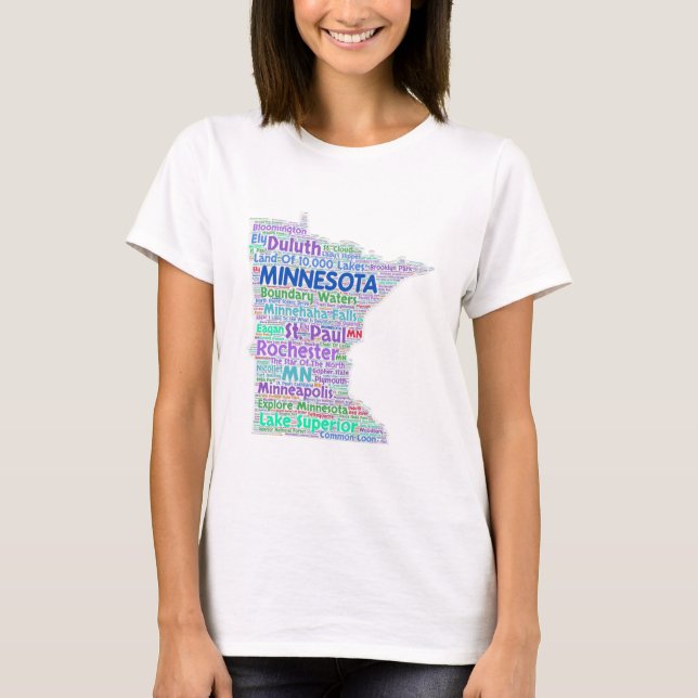Minnesota Word Cloud T-Shirt (Front)