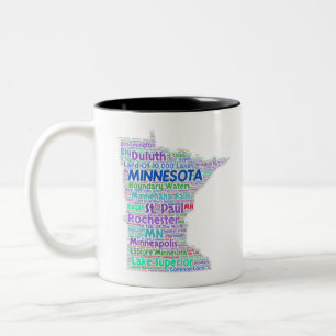 Minnesota Word Cloud Two-Tone Coffee Mug