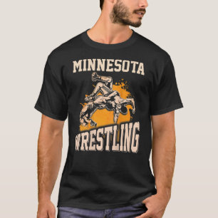 Minnesota Wrestling Dad Mum Gift For Wrestler Back T-Shirt