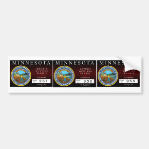 Minnesota Zombie Hunting Permit Bumper Sticker