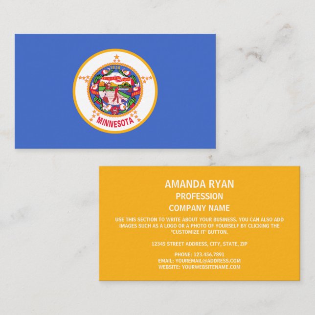 Minnesotan Flag, Flag of Minnesota Business Card (Front/Back)