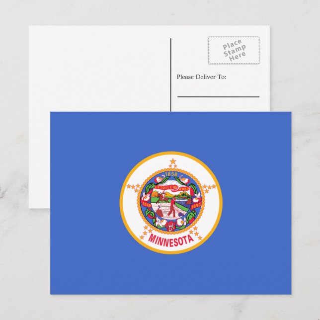 Minnesotan Flag, Flag of Minnesota Postcard (Front/Back)