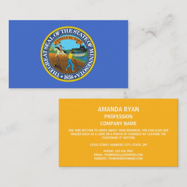 Minnesotan Seal, Seal of Minnesota Business Card (Front/Back)