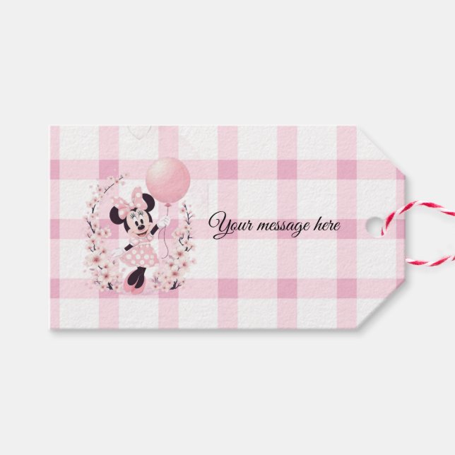 Minnie mouse Editable party gift tags (Front (Horizontal))
