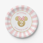 Minnie Mouse | Gold & Pink Striped Birthday