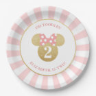 Minnie Mouse | Gold & Pink Striped Birthday