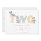 Minnie Mouse Watercolor 2nd Birthday Invitation
