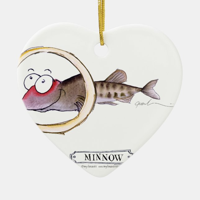 Minnow fish, tony fernandes ceramic tree decoration (Front)