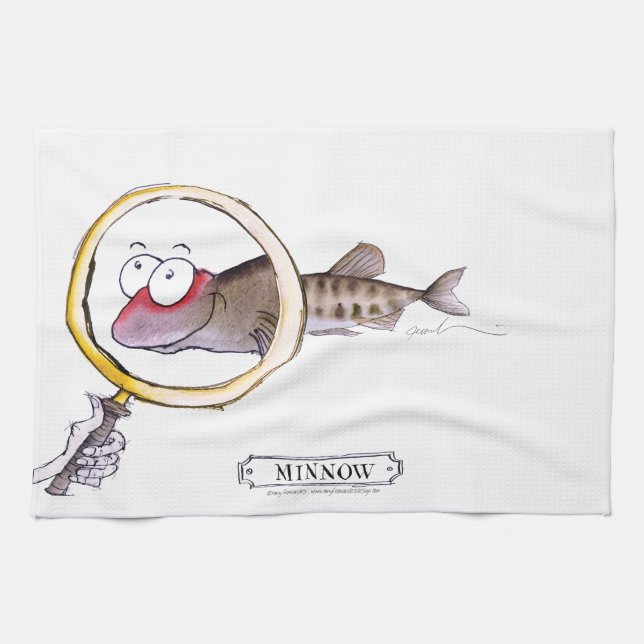 Minnow fish, tony fernandes tea towel (Horizontal)