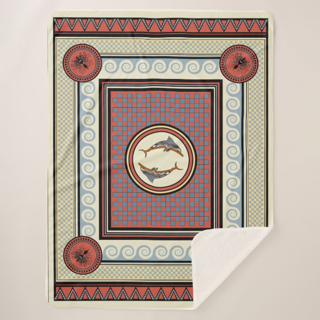 Minoan Palace Sherpa Blanket (Front)