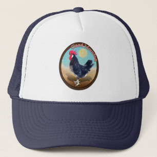 Minorca Rooster Good Morning Vintage Oval Trucker Hat