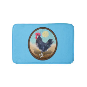 Minorca Rooster Vintage Oval Bath Mat