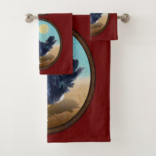 Minorca Rooster Vintage Oval Bath Towel Set