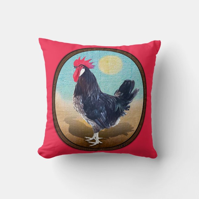 Minorca Rooster Vintage Oval  Cushion (Front)