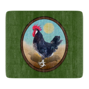 Minorca Rooster Vintage Oval Cutting Board